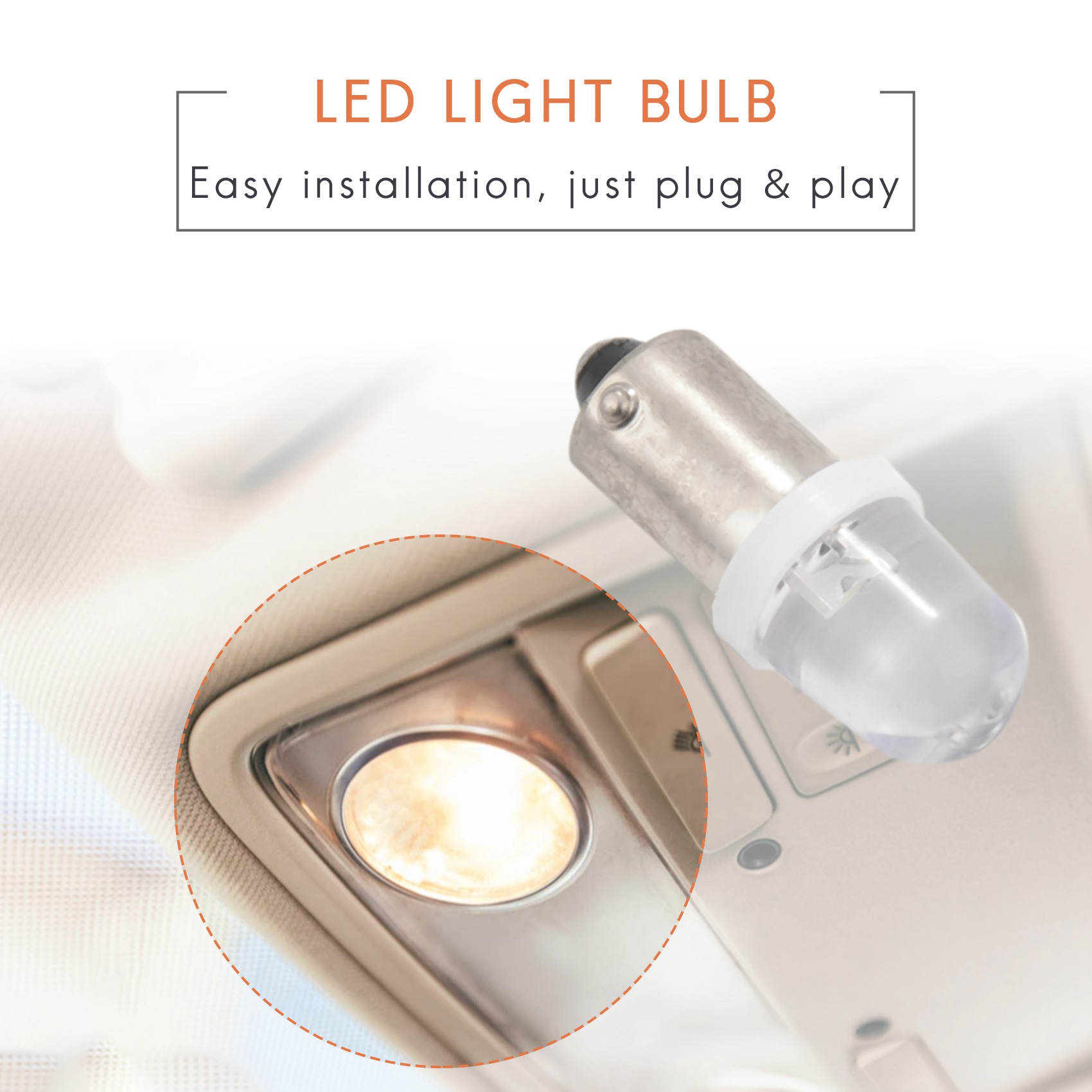 20Pcs BA9S 1895 H6W 53 57 Bayonet LED Light Bulbs for Car Map Lamp 12V White