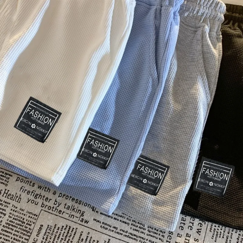 Short de sport gaufré pour femmes, confortable et décontracté, pantalon de pyjama ample pour la maison, avec poches, été