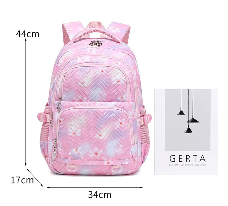 Lilo Stitch Mochila de grande capacidade Mochila leve Mochila de viagem casual para mulheres e meninas Bolsas de almoço com caneta