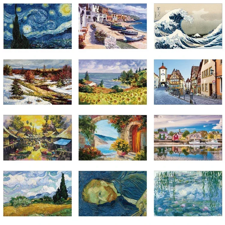 38*26 ซม.มินิจิ๊กซอว์ปริศนา 1000 ชิ้นสําหรับผู้ใหญ่ที่มีชื่อเสียงภาพวาดสีน้ํามัน Van Gogh ปริศนาคริสต์มาสของขวัญของเล่นของเล่นเพื่อการศึกษา