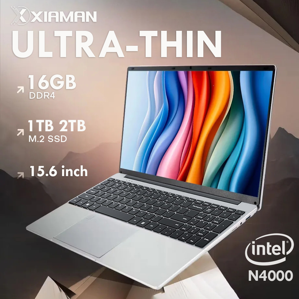 Xiaman 15,6 Zoll Intel Notebook PC Gamer Ultra Slim Laptop Intel Celeron N4000 16 GB RAM 1 TB 2 TB SSD Computer PC Windows 11 Pro