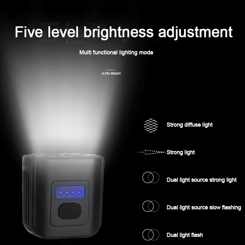 Luz nocturna de seguridad para bicicleta, linterna frontal con carga USB para bicicleta de montaña, novedad de 2024