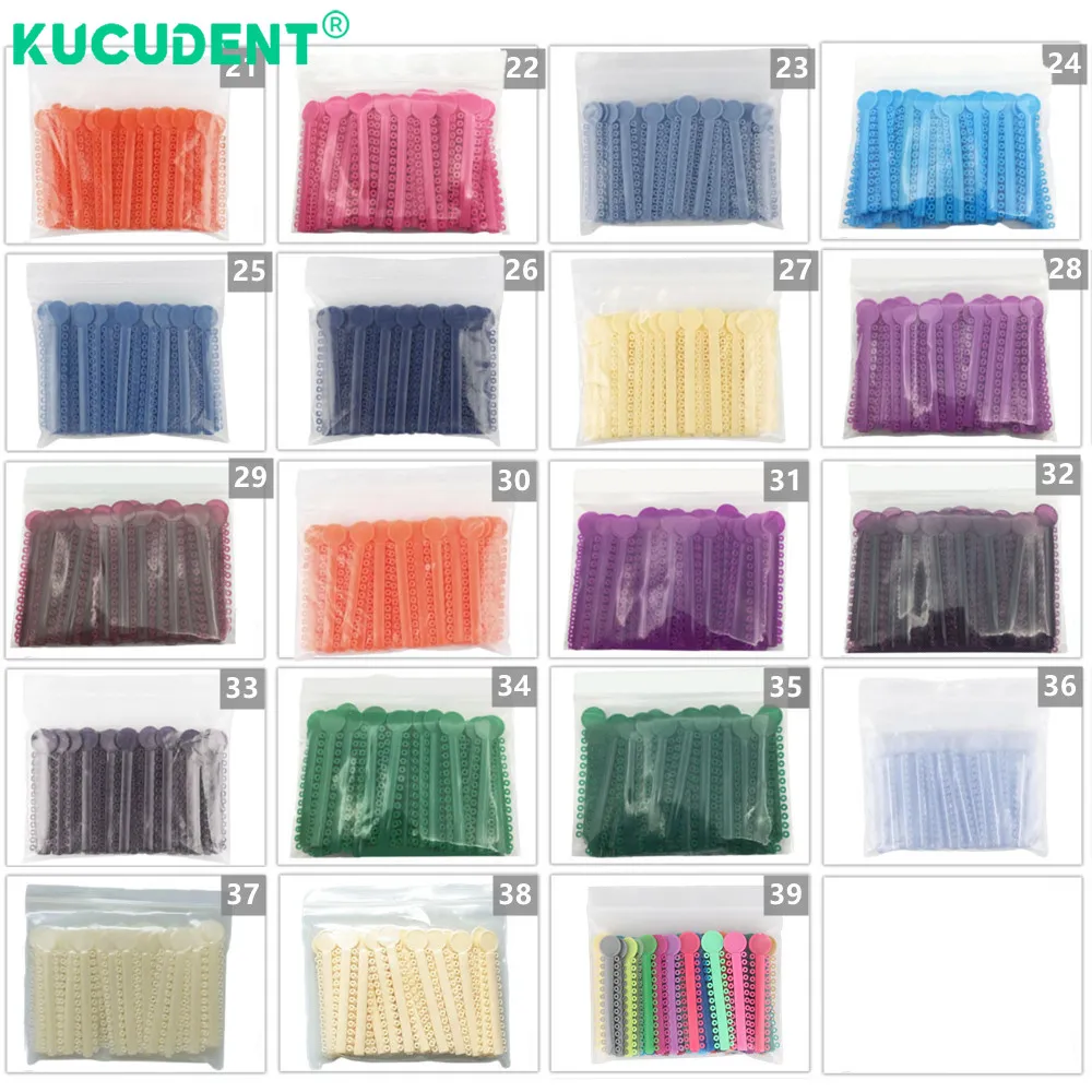 1040 pces/1 pacote dental ortodôntico ligadura elástica laços 40 varas faixas coloridas para suportes cintas tratamento ortodôntico