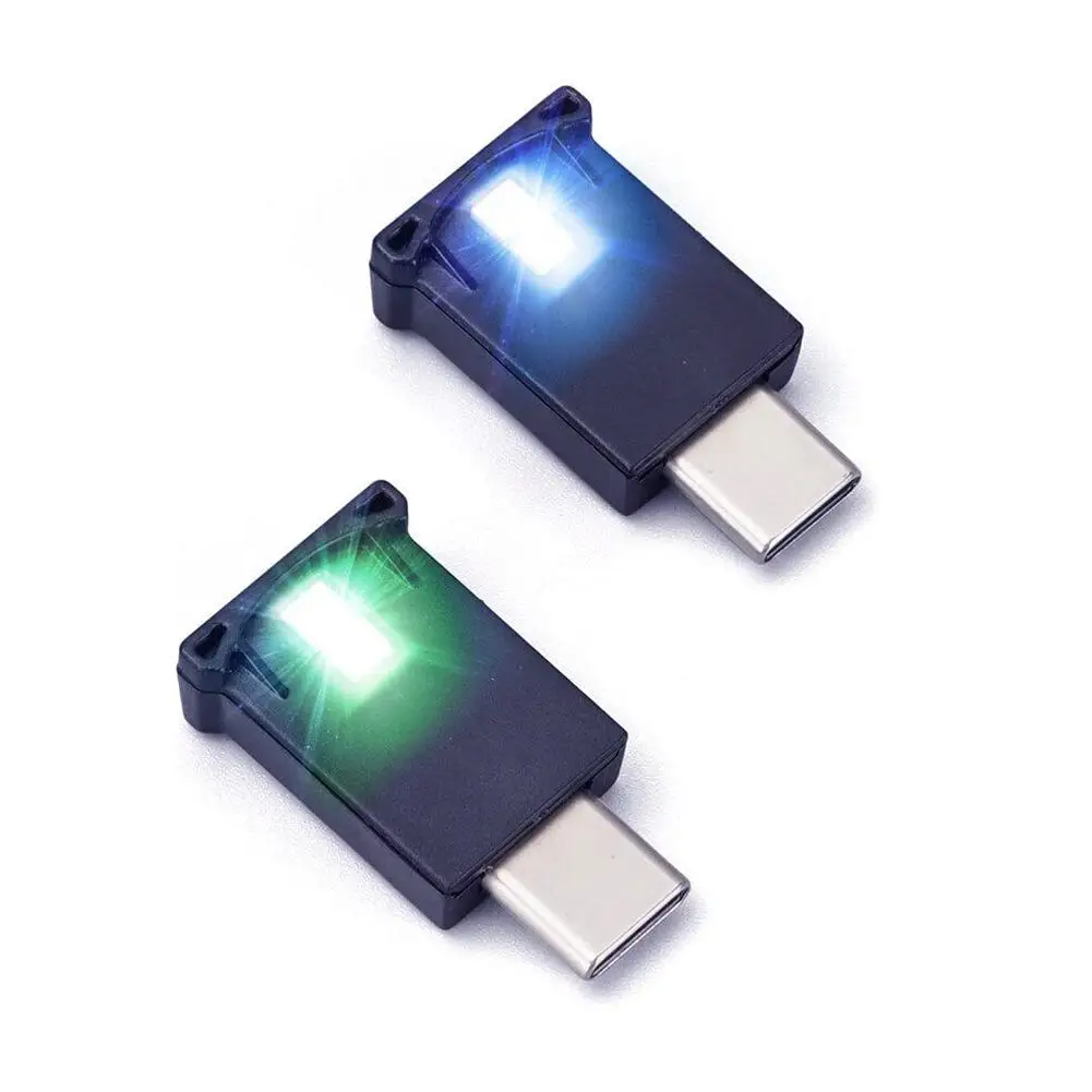 Lámpara de ambiente Interior ajustable tipo C para coche, luz LED ambiental, 8 colores, RGB, gradiente dinámico, brillo