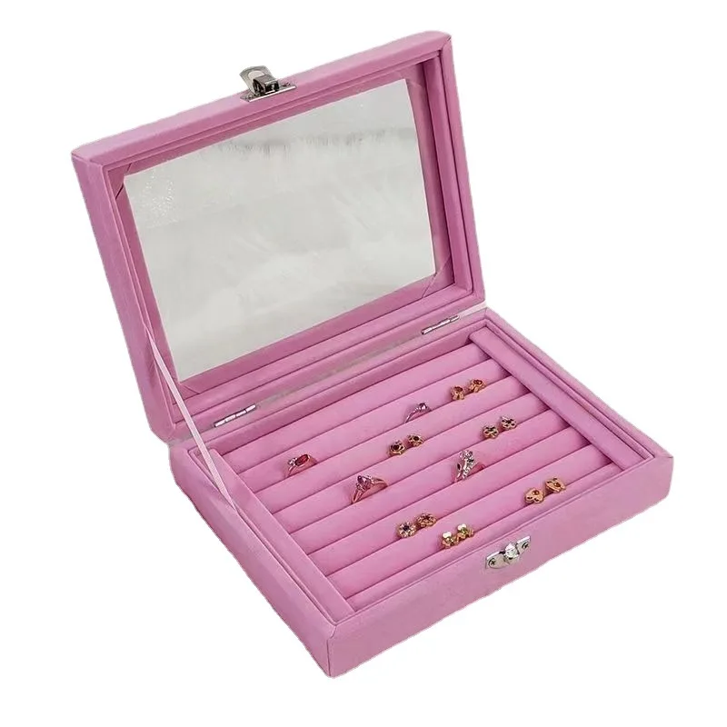 1PC Schmuck Aufbewahrungsbox Großhandel Hause Schmuck Display Box mit Überzogene Halskette Ring Schmuck Organizer