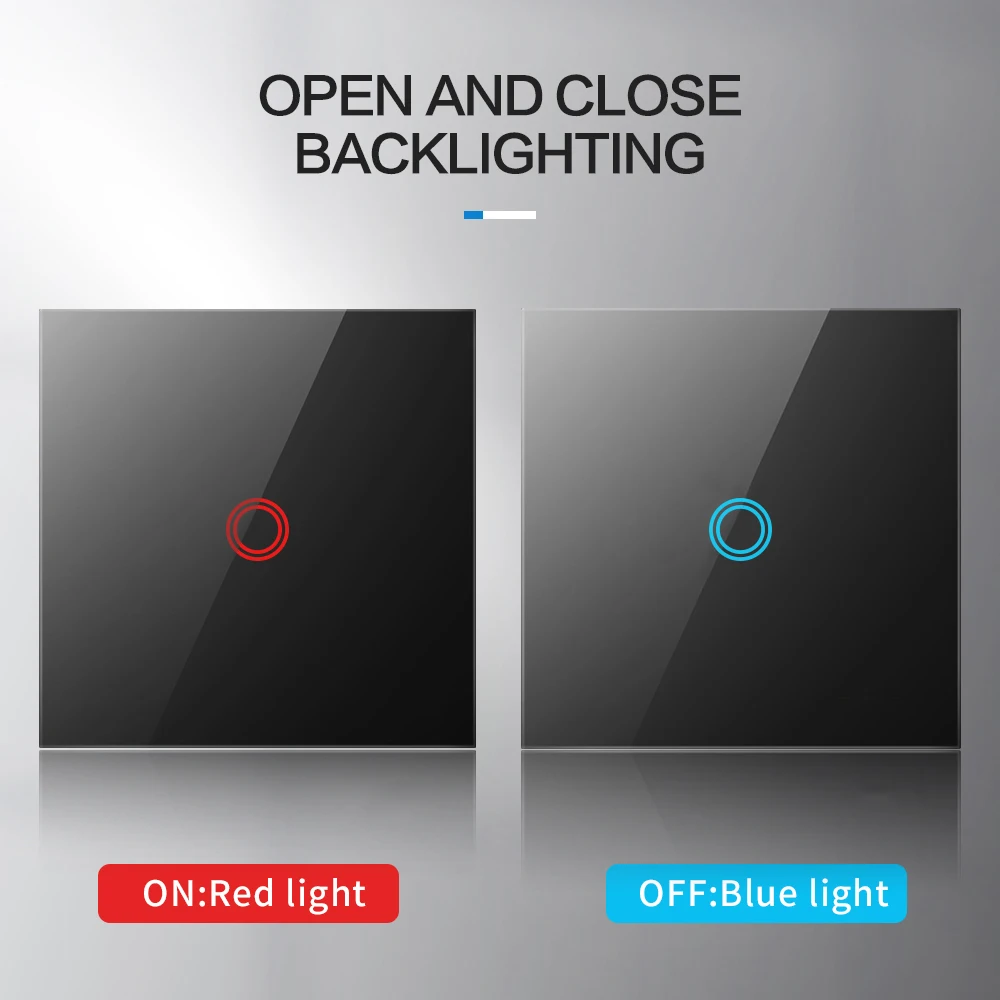 AXUS EU Touch Switch AC100-240V Led rétro-éclairage Panneau Guatemala Clip Verre applique murale michaSwitches 1/2/3 Gang Interruttore