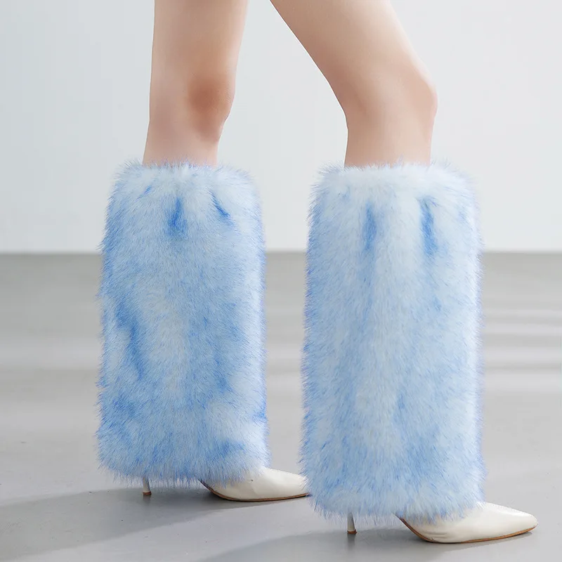 Retro quente menina meias de pelúcia imitação de couro botas perna cobre estilo millennium y2k outono e inverno pilha de meias fofas mulheres