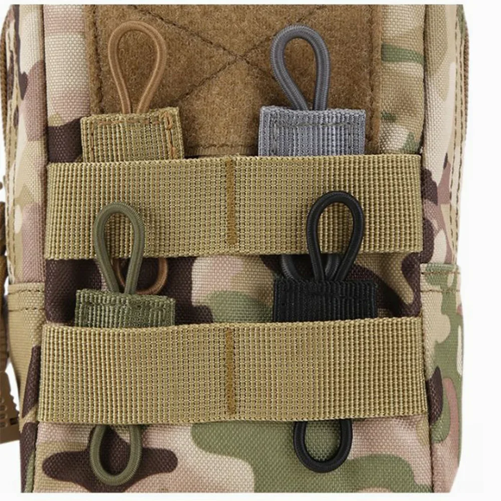 Correa elástica Molle, sistema táctico MOLLE, accesorios de fijación, hebilla fija para linterna de antena PPT, 4/10 Uds.