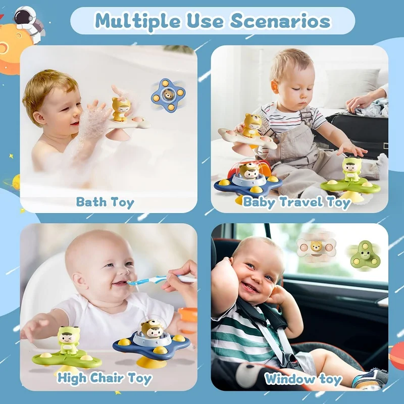 ดูดถ้วยSpinnerของเล่นสําหรับทารก 12-18Months Sensory Development Window Spinnersเด็กSpinning Topsของเล่นสําหรับเด็กวัยหัดเดิน 1-3Y