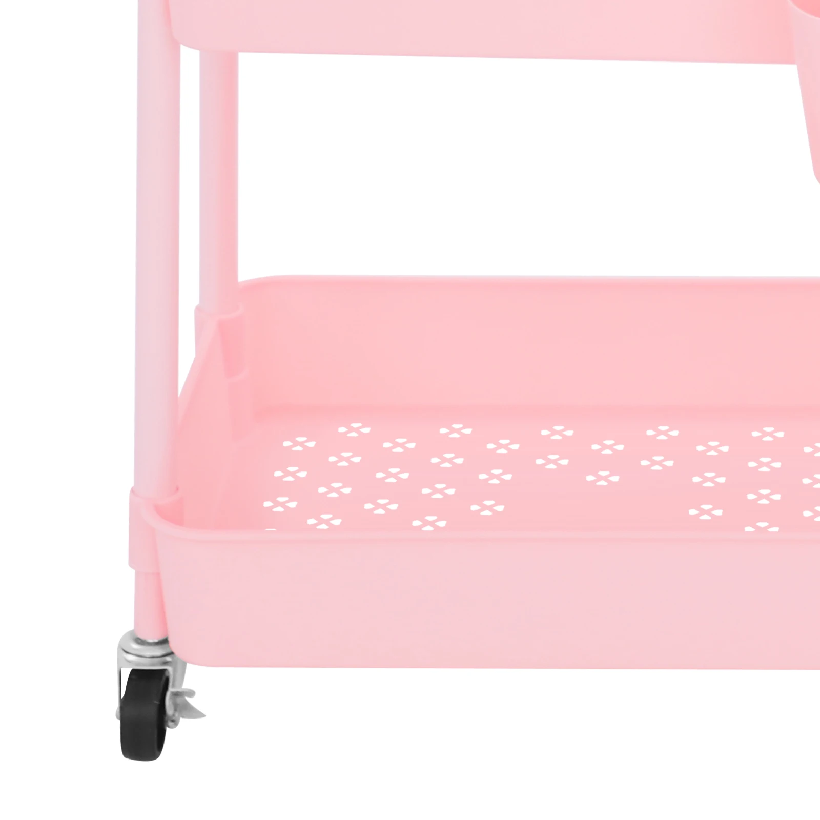 Carrello portaoggetti a 3 livelli con cassetto e rotelle girevoli per cucina, bagno, salone, lavanderia, carrello per snack, organizer mobile rosa
