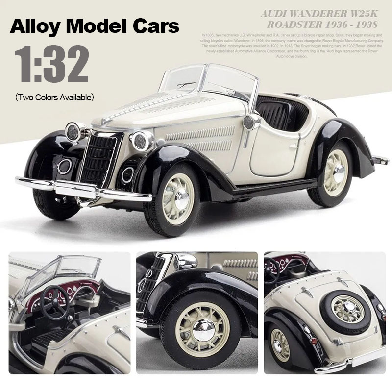 Modelo de vehículo 1:32, coche de juguete súper clásico extraíble, colección educativa, modelo de coche abierto con puerta, regalo, coche de regalo para Audi