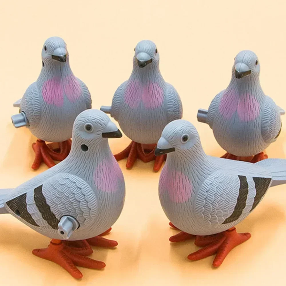 1PC Plastic Clockwork Wind Up Toy Cute Jumping Pigeon Clockwork Kid Boy Girl Simulation Animal Jumping Clockwork Gift