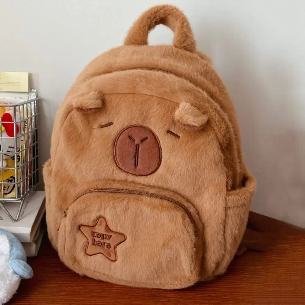 Kawaii Capybara Pluszowy plecak dla kobiet Wszechstronna kreskówka Zabawna torba na ramię Capibala Torba na ramię o dużej pojemności