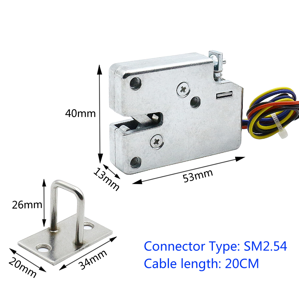 Small DC5V12V cabinet door lock mini electric lock storage cabinet electromagnetic lock express box electronic lock Drawer lock