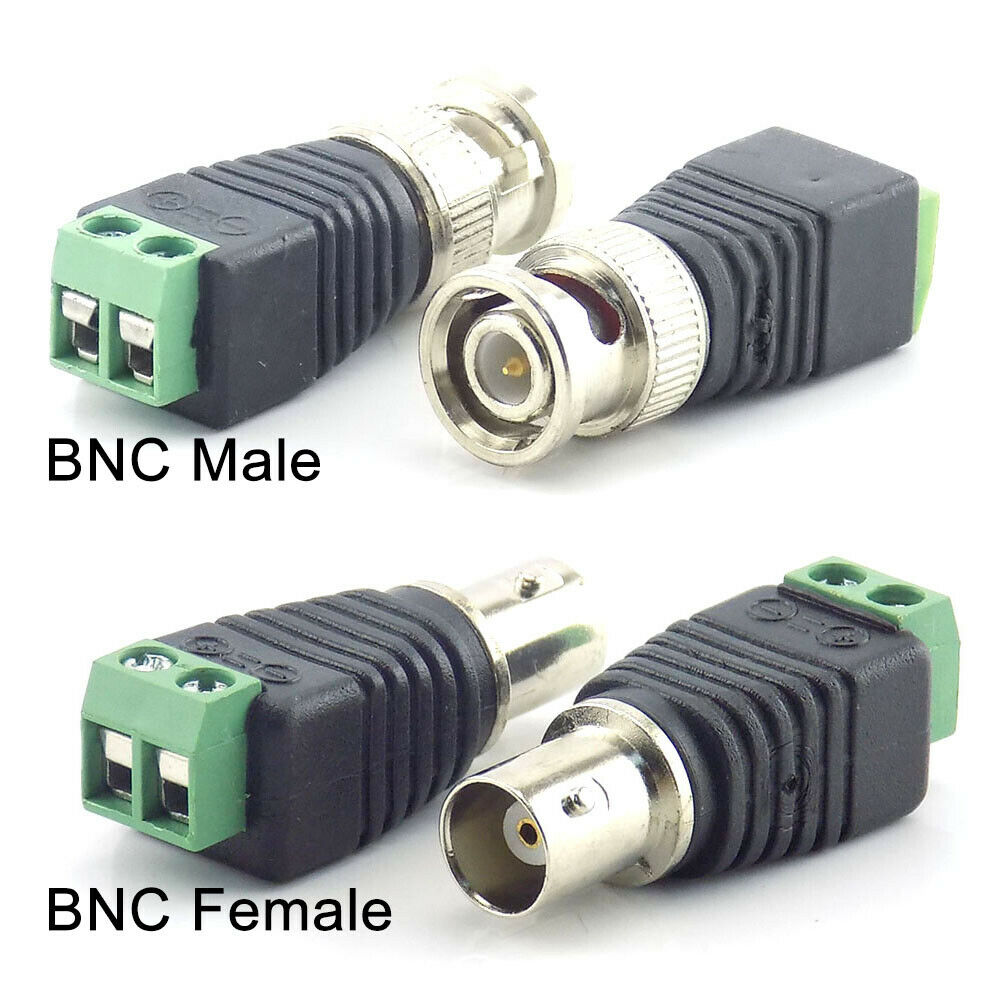 Conector macho hembra coaxial CAT5, adaptador Balun de vídeo para tira de luces Led, accesorios de cámara CCTV, 12V DC BNC, 2/5/10 Uds.