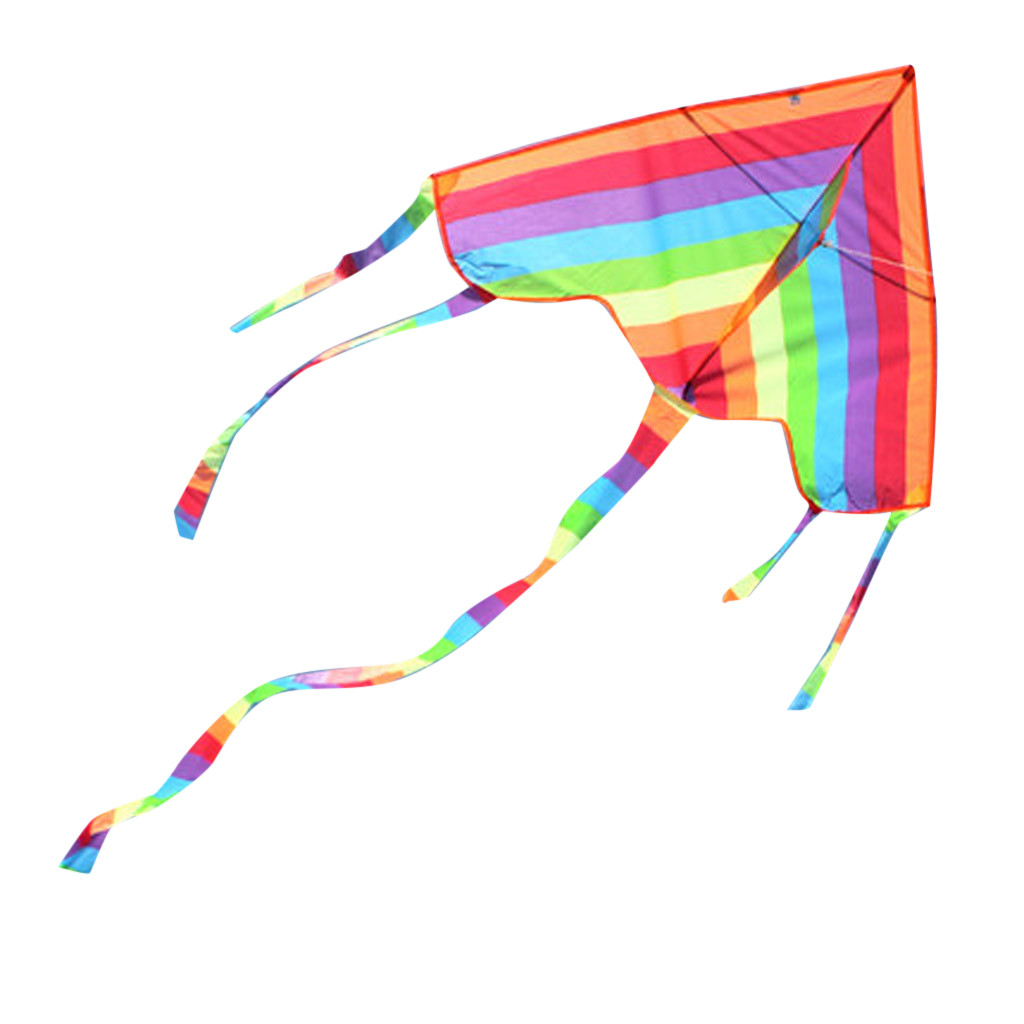 Novo design de pipa arco-íris, moda fácil voando, pipas de cauda longa com linha voando brinquedos kite para crianças esportes divertidos ao ar livre