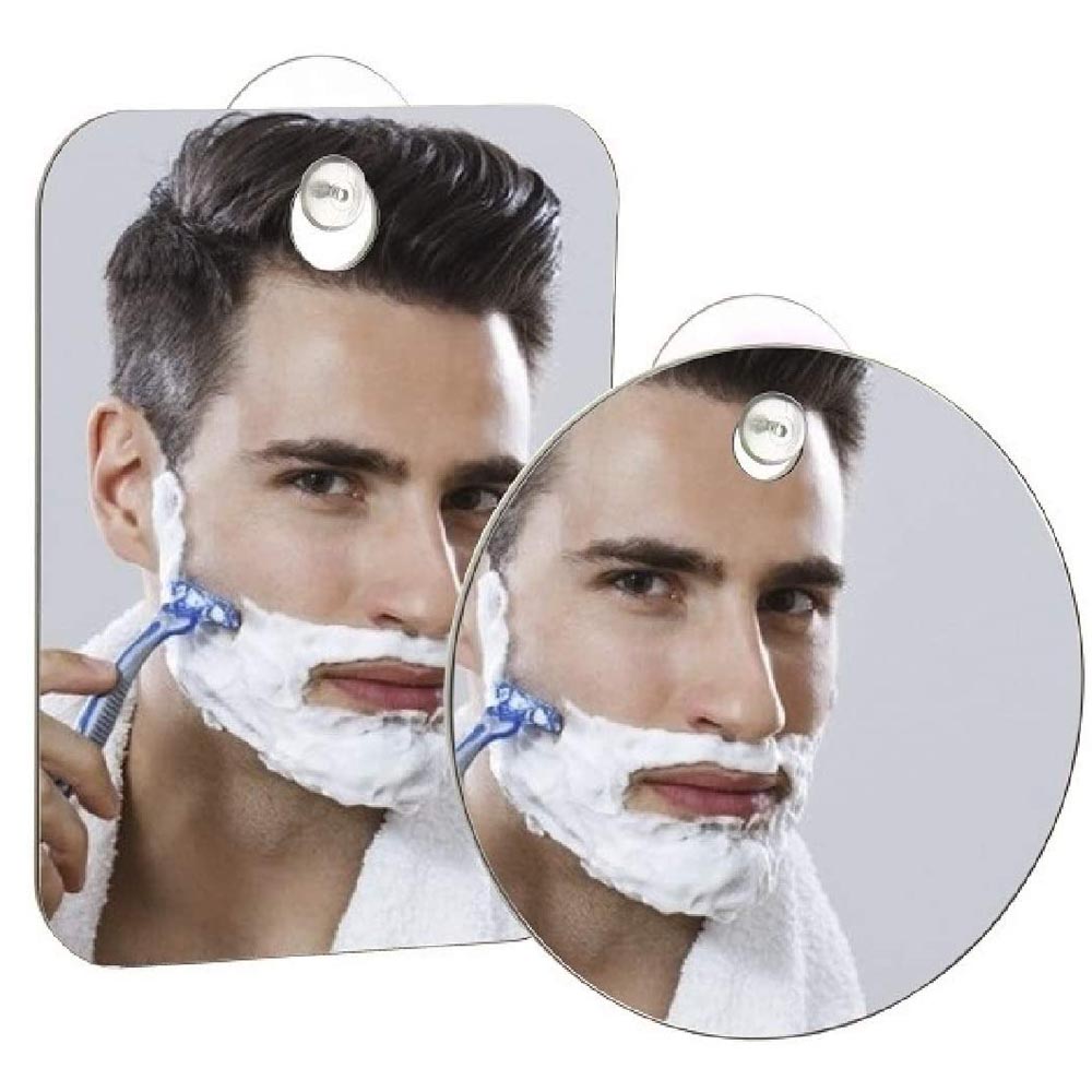Unbreakable Acrylic Fog Free Mirror Wall Suction Portable Travel Shaving Makeup Bathroom Accessory for Women