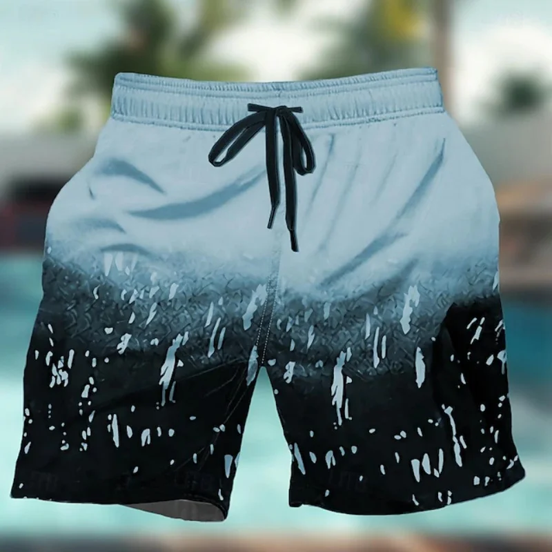 Gradiënt Kleurrijke Grafische Zwembroek Voor Mannen Geometrie 3D Print Strandshorts Zomer Casual Sneldrogend Sport Losse Surf Korte Broek