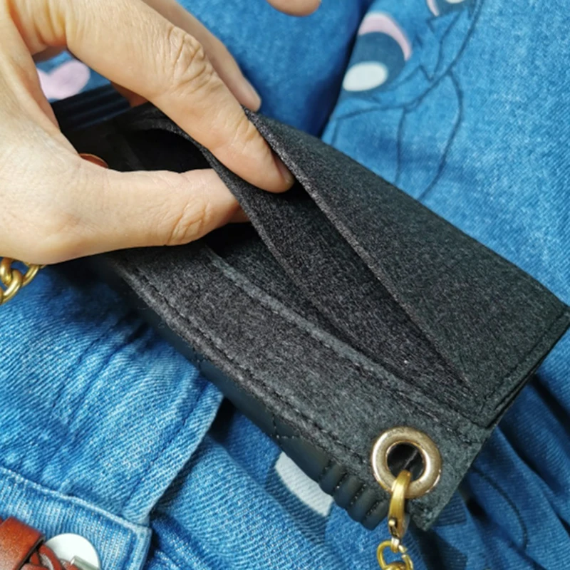 Envelope Bag Felt Wallet Liner Card Package Internal Layer Retrofitted Crossbody Bag Chain Inner Container Bag Insert Organzier