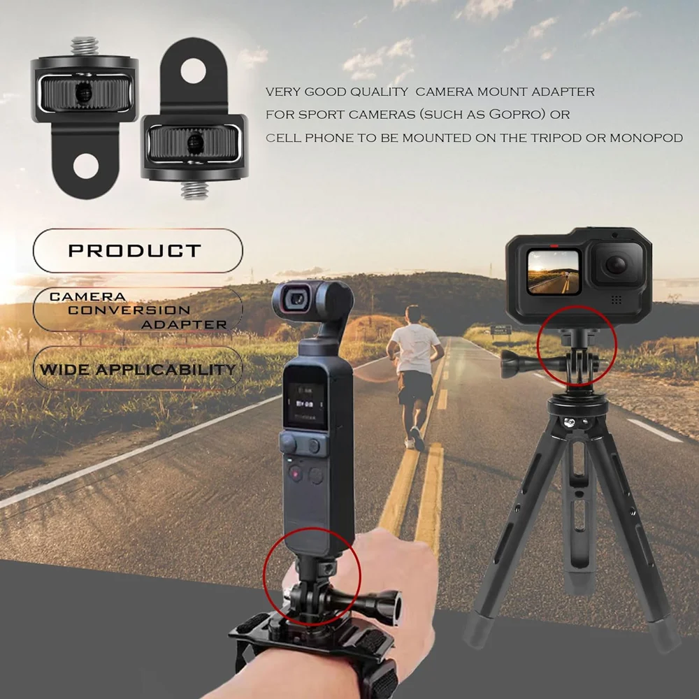 Aluminum Tripod Mount Adapter Conversion For GoPro Hero 13 12 11 10 9 Insta360 X2 X3 X4 X5 DJI Osmo Action Camera Accessories