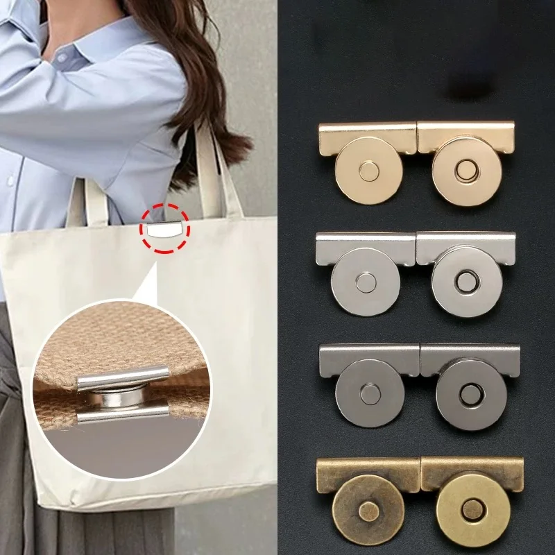 5 paia di bottoni automatici in metallo con fibbia magnetica senza cuciture per borse tote, abbigliamento e artigianato fai-da-te, chiusure a clip senza cuciture