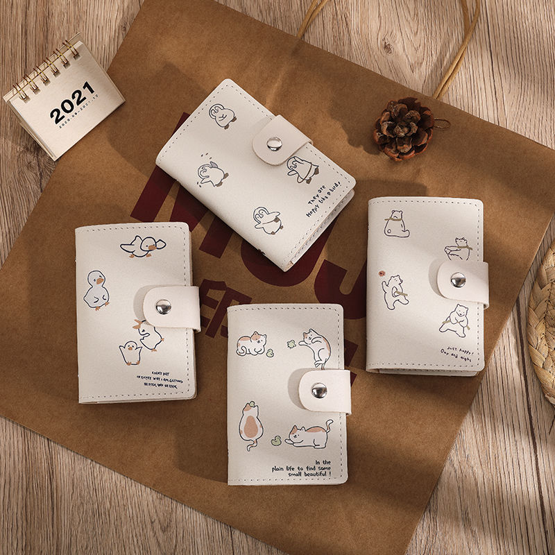 ID カードホルダー抗泥棒カートン猫銀行クレジットバスカードカバービジネスシールドカードホルダーコインポーチ財布バッグオーガナイザー