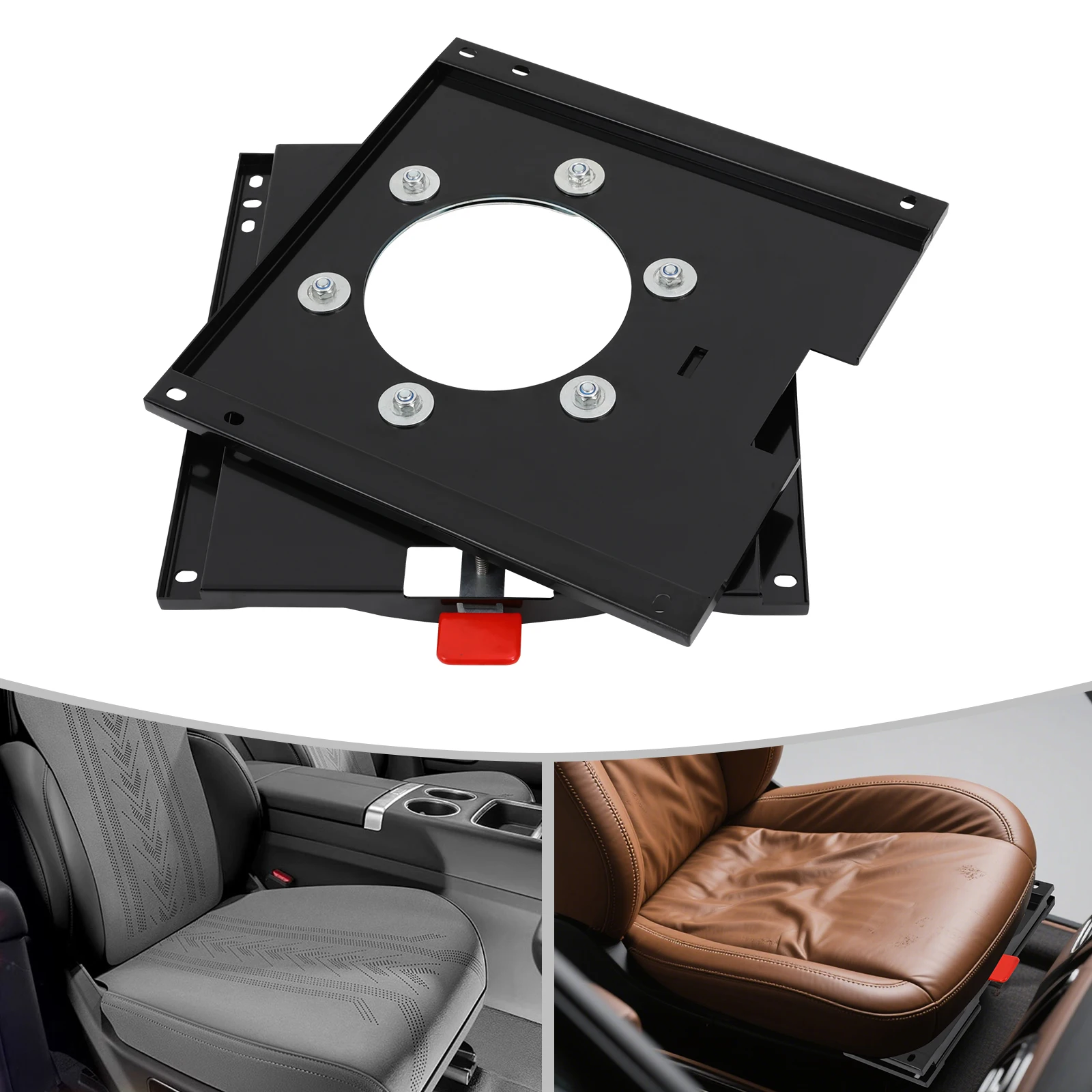Base giratória universal para assento de motorhome T5 T6 Base giratória de assento de placa de aço resistente para ônibus RV Camper, rotação de 360 graus