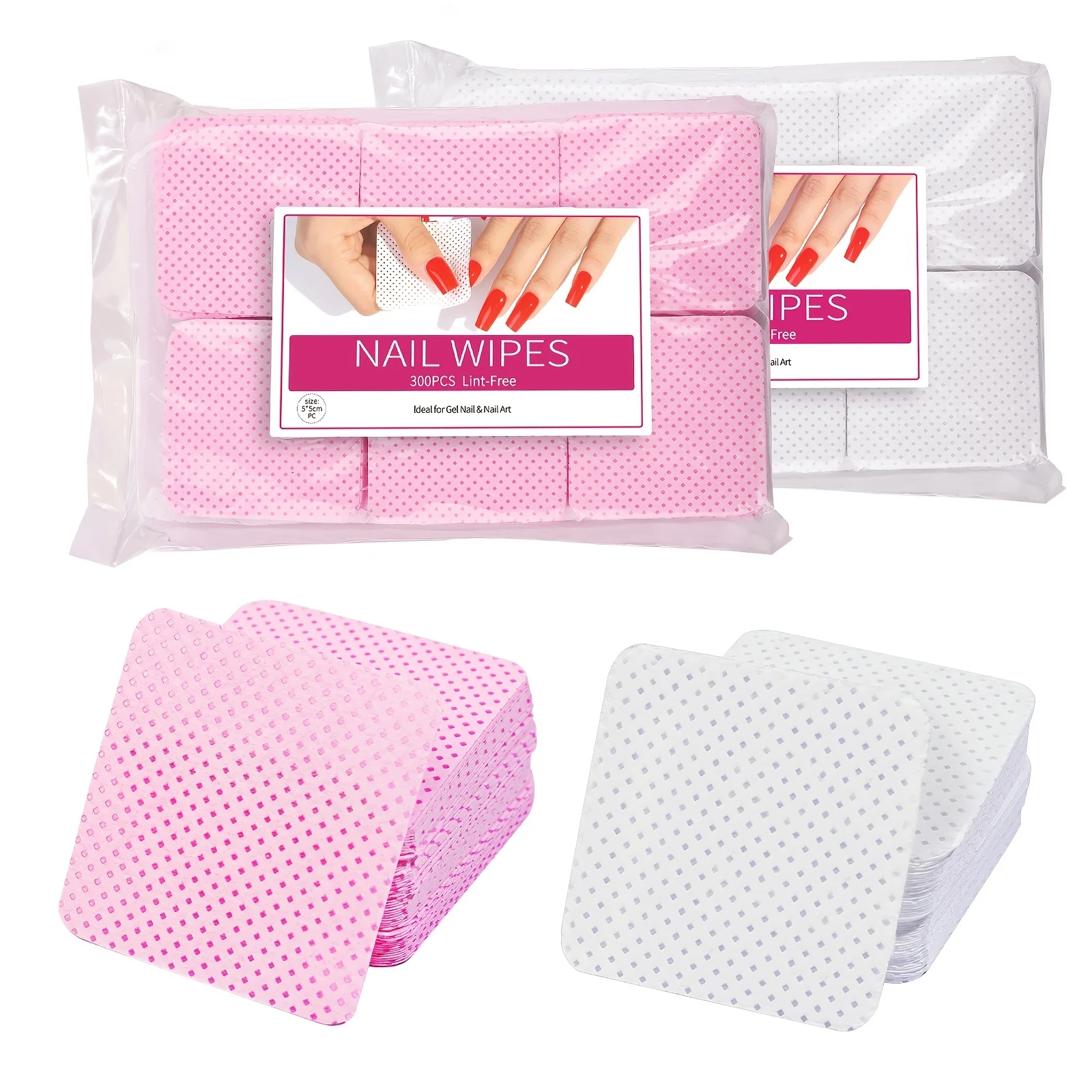Salviette per rimuovere lo smalto, tamponi per la pulizia delle unghie, cuscinetti per unghie non tessuti per salone di bellezza per donne e ragazze