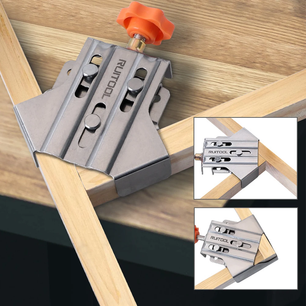 Clips de esquina de fijación de 90 °, abrazadera de ángulo recto para carpintería, carpintero, abrazadera de posicionamiento rápido, acero inoxidable para empalme de paneles de madera