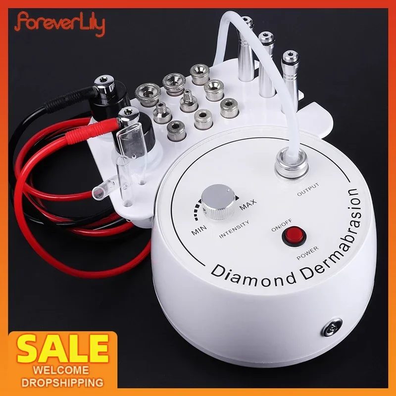 Chuyên Nghiệp 3 In1 Kim Cương Siêu Vi Điểm Máy Xịt Nước Tẩy Tế Bào Chết Máy Làm Đẹp Xóa Nhăn Mặt Bong Tróc Dụng Cụ