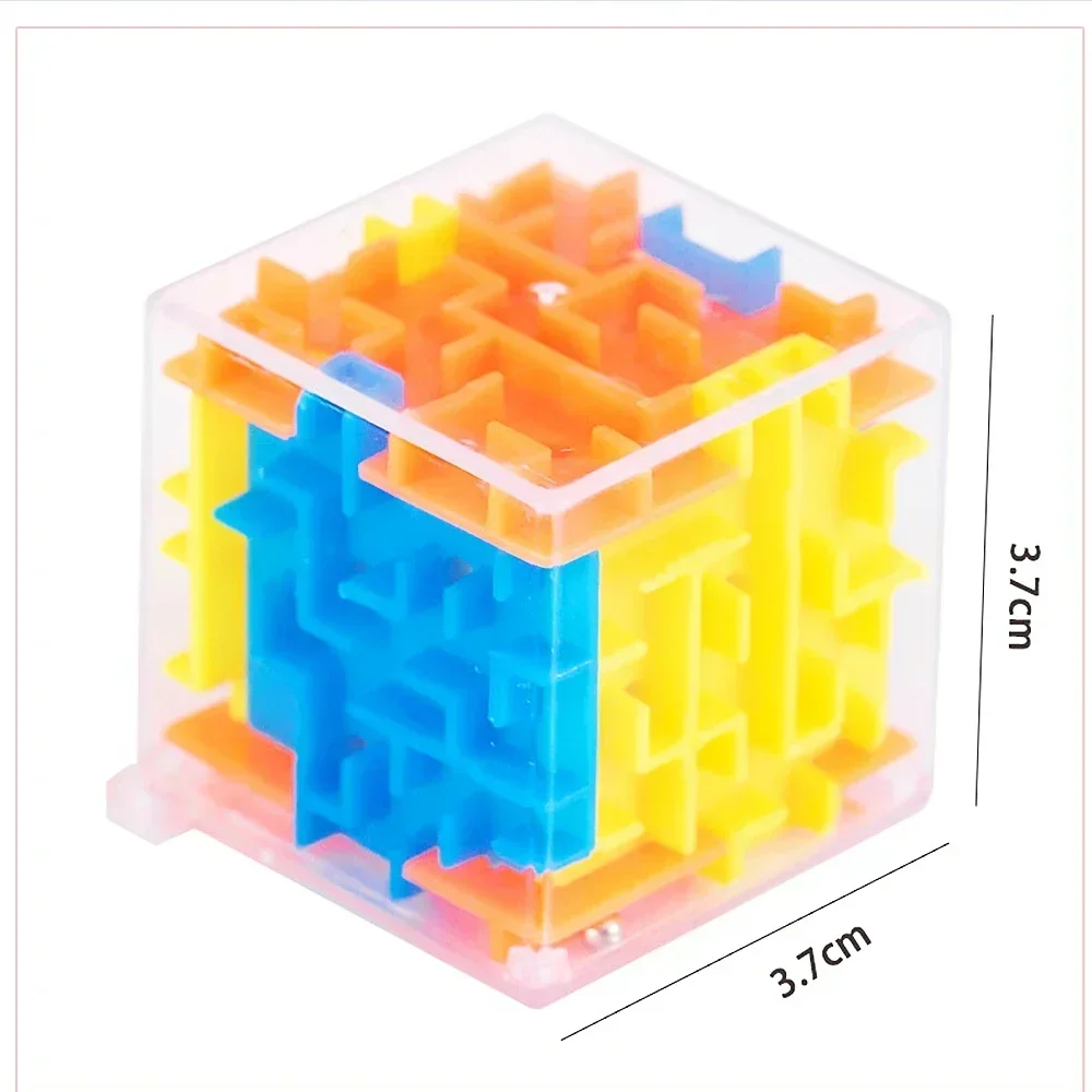 Labirinto 3D Cubo magico Puzzle trasparente a sei facce Cubo di velocità Palla rotolante Cubi magici Labirinto Giocattoli per bambini Giocattoli antistress