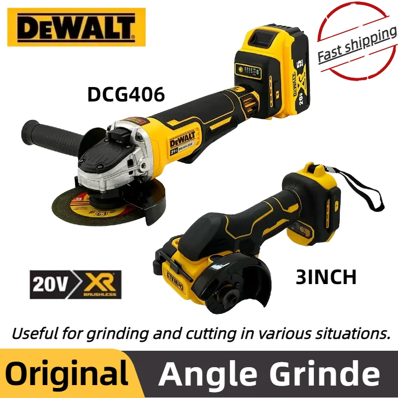 DeWALT DCG406 Lithium Angle Grinder Multifunctional Polishing Machine Industrial Cutted Machine Switch Cordless Angle Grinder