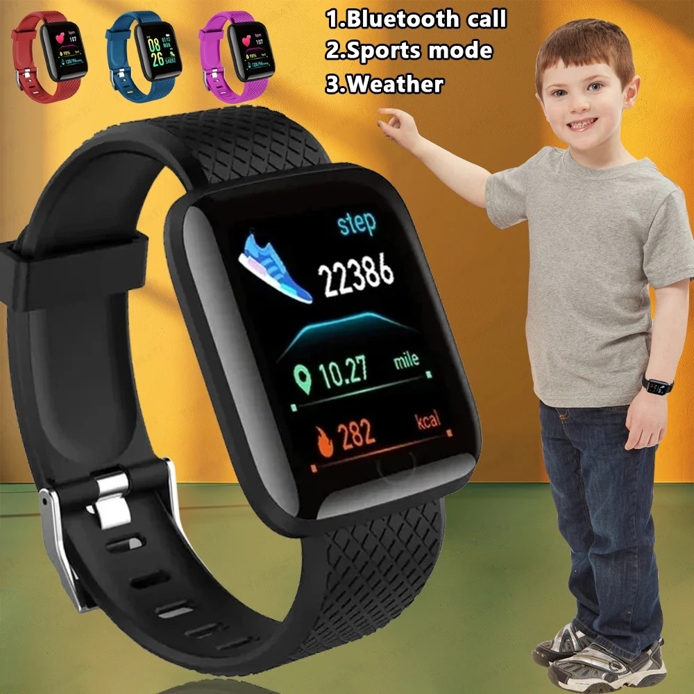 2024 novo para multifunções relógio inteligente criança homem mulher mensagem lembrar controle de música esporte passo calorias 116 smartwatch despertador