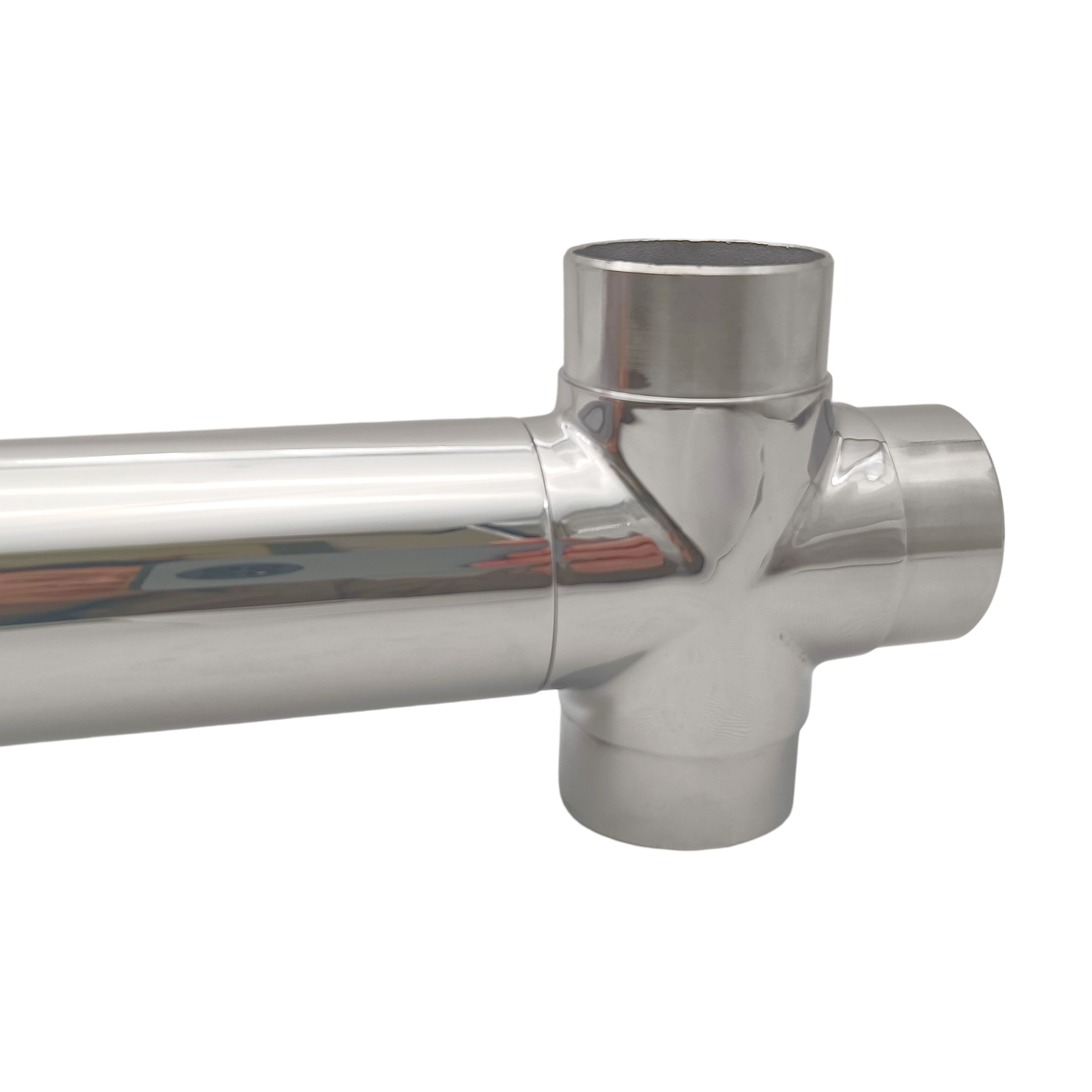 4PCS 316 สแตนเลส 50.8 มม.ราวบันได Handrail FITTING 4 WAY CROSS Tube CONNECTOR