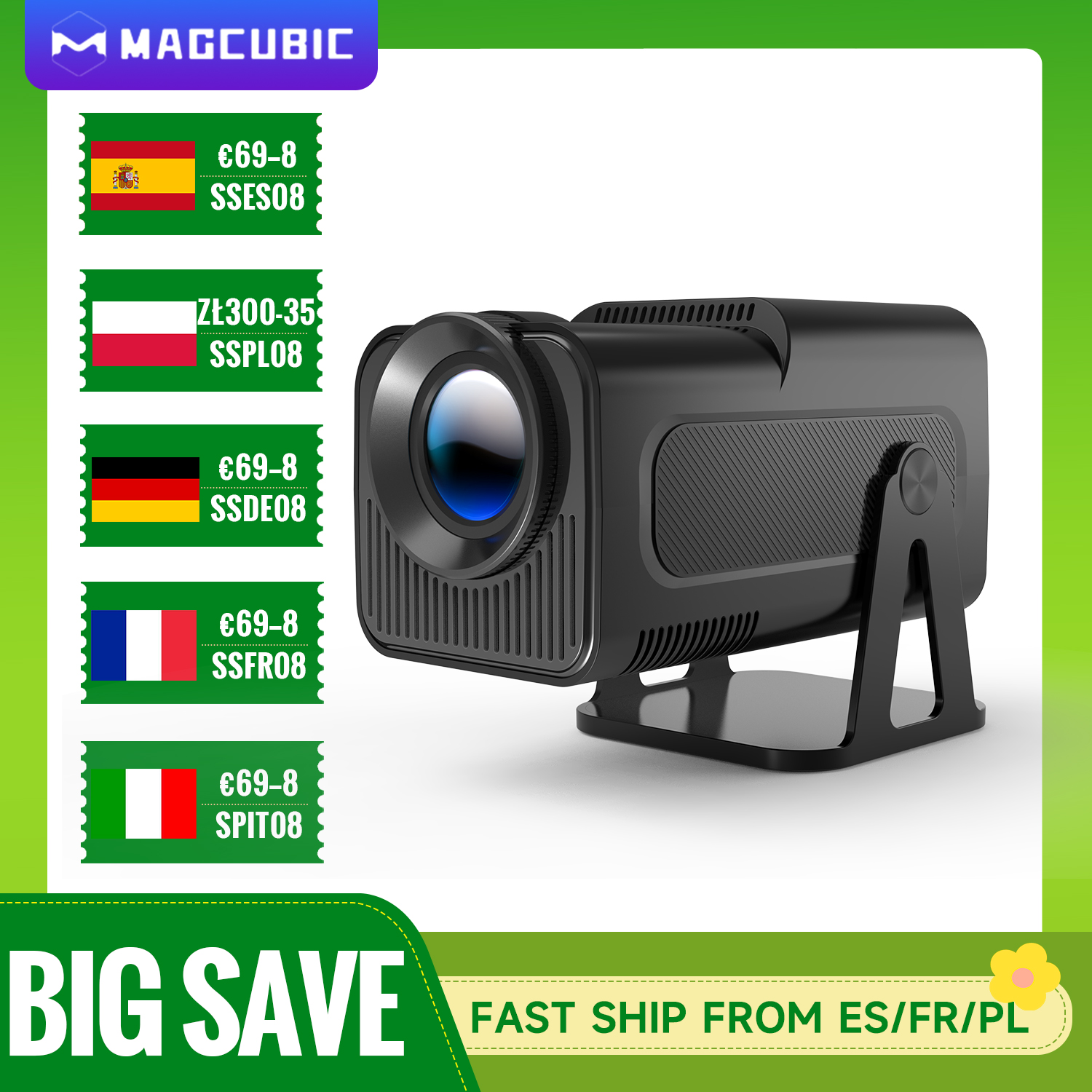 Magcubic HY320 NTV Netflix Officieel gelicentieerde Android 13-projector met 1080P 500ANSI Prime Video YouTube WIFi BT5.2 Portable