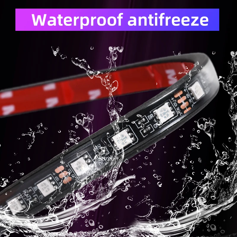12V Moto listwa dekoracyjna RGB APP LED motocykl samochód atmosfera światło podnóżka pilot elastyczna wodoodporna kontrola dźwięku