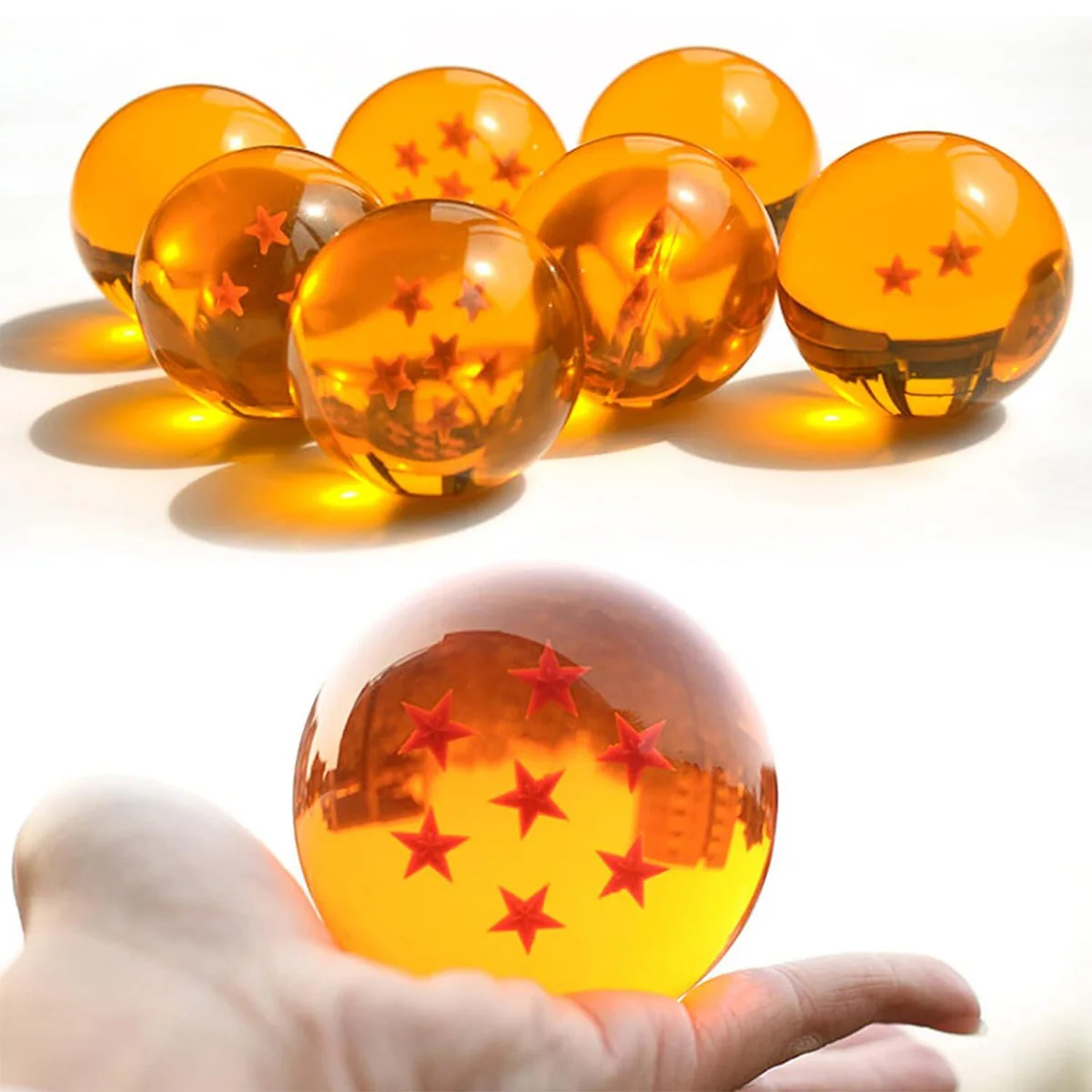 Dragon Ball Z 3,5 cm Estrelas Bola de Cristal Anime Laranja Cristal Enfeites de Mesa Coleção de Brinquedos para Crianças Presente