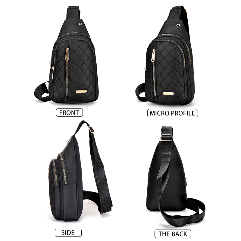 Modische, lässige Brusttasche mit Reißverschluss, Umhängetasche für Reisen, Sport