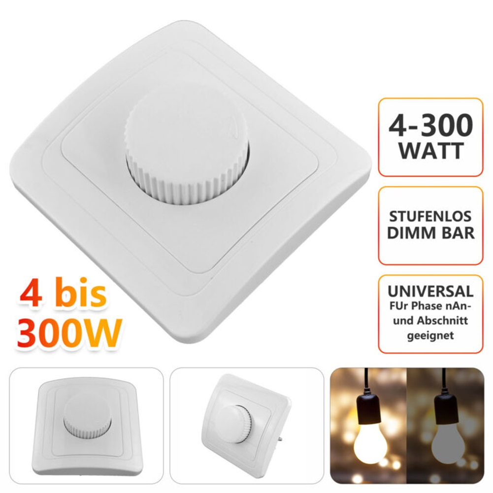 Dimmer Rotary Dimmer Switch Light Adjustable Brightness 230V 4 To 300W For Embedded Dimmable Lamps Lighting Accessories ﻿