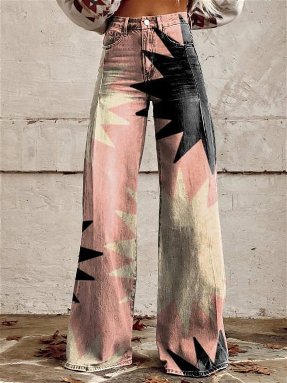 Leopard Print 3d Print Damen Jeans Hohe Taille Frauen Jeans Flare Hose High Street Lose Breite Bein Denim Hosen Mode Y2k Jeans