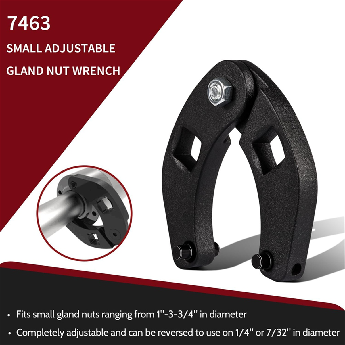 Conjunto de chave de porca de glândula hidráulica BABQ de 2 chaves de cilindro hidráulico 1266 e 7463 com luvas, toalha, pinos e chaves sextavadas
