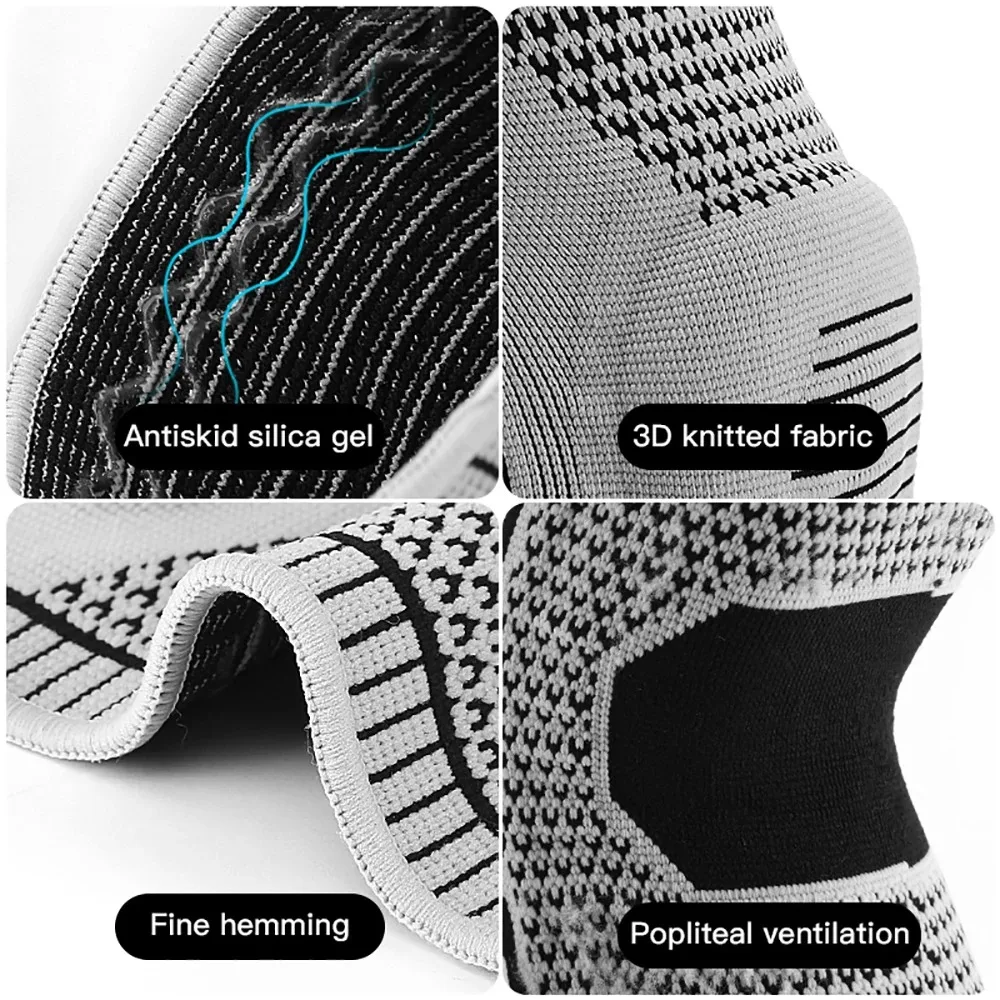 Rodilleras de silicona con correa para rótula, soporte medial, rodilleras de compresión de menisco para correr, protección deportiva, 1 ud.