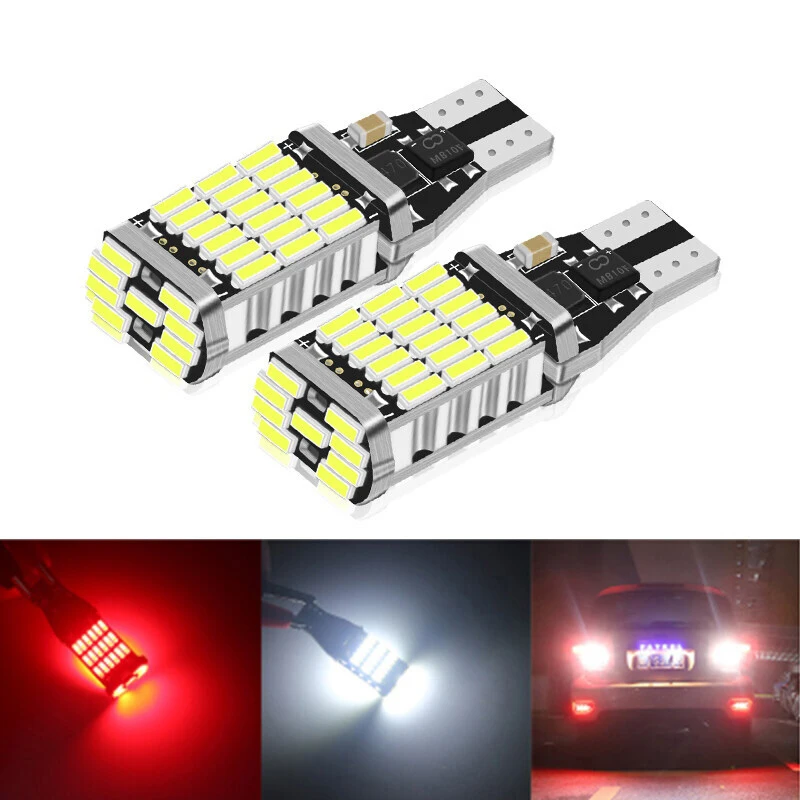 2/6pcs T15 Achteruitrijlicht W16W Led Super Heldere 10W Canbus Backup Licht Parkeerlicht Wit Rood 12V
