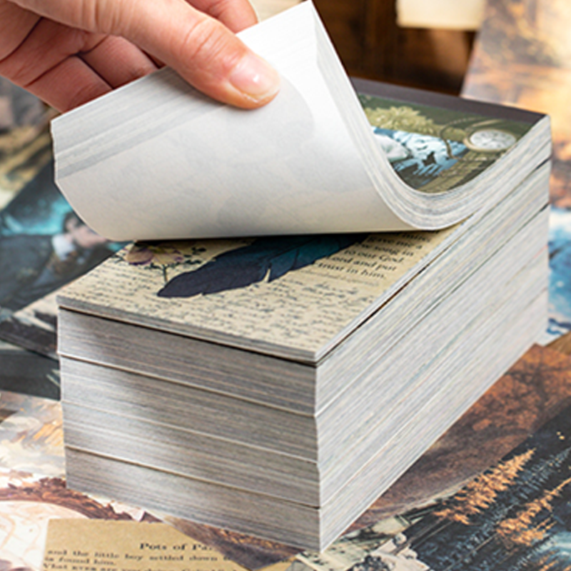 100Pcs/book Collage Art Light Material Paper Anime Style DIY Craft Background Decoration Material Paper