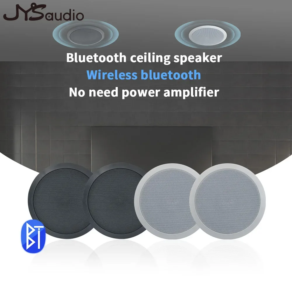 Altavoces BT de 5,25 pulgadas para pared y techo, 4 piezas, rango completo, Audio estéreo, para baño, tienda, Hotel, Teatro