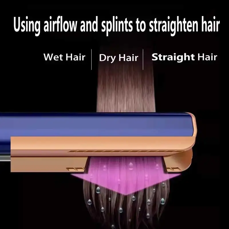 Asciugacapelli e piastra professionale 2 in 1 Ferro agli ioni negativi Strumento per lo styling a lunga durata Piastra per capelli bagnata e asciutta