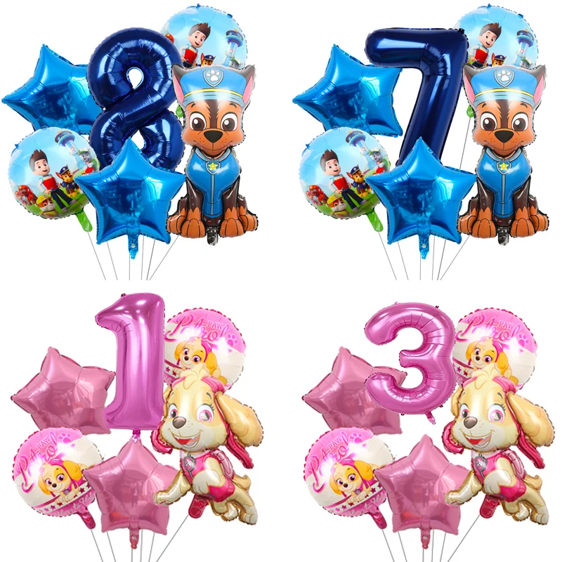 Chó Tuần Tra Paw Patrol Balo Bộ Đuổi Theo Skye Nhôm Phim Kỹ Thuật Số Ballons Trẻ Em Trang Trí Sinh Nhật Bóng Đồ Chơi Bé Trai Gái Dự Tiệc Cung Cấp