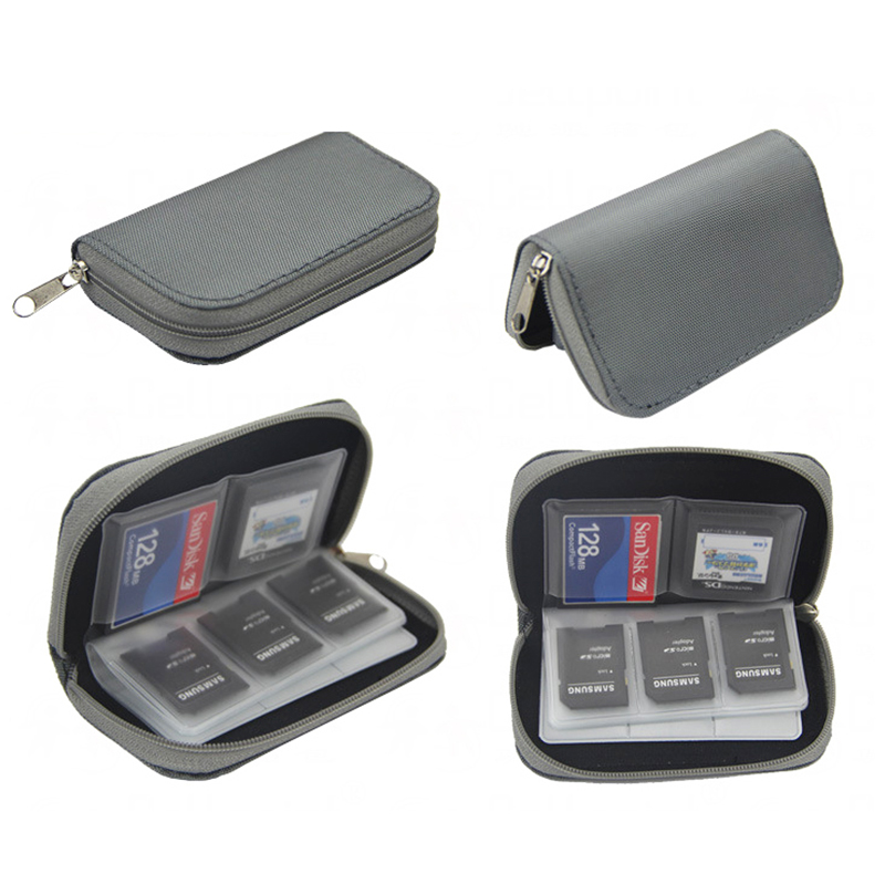 Bolsa para recoger tarjetas de memoria, estuche protector para tarjetas SD, billetera con 22 ranuras para CF/SD/Micro SD/SDHC/MS/DS, bolsa para tarjetas, cámara de juego SD