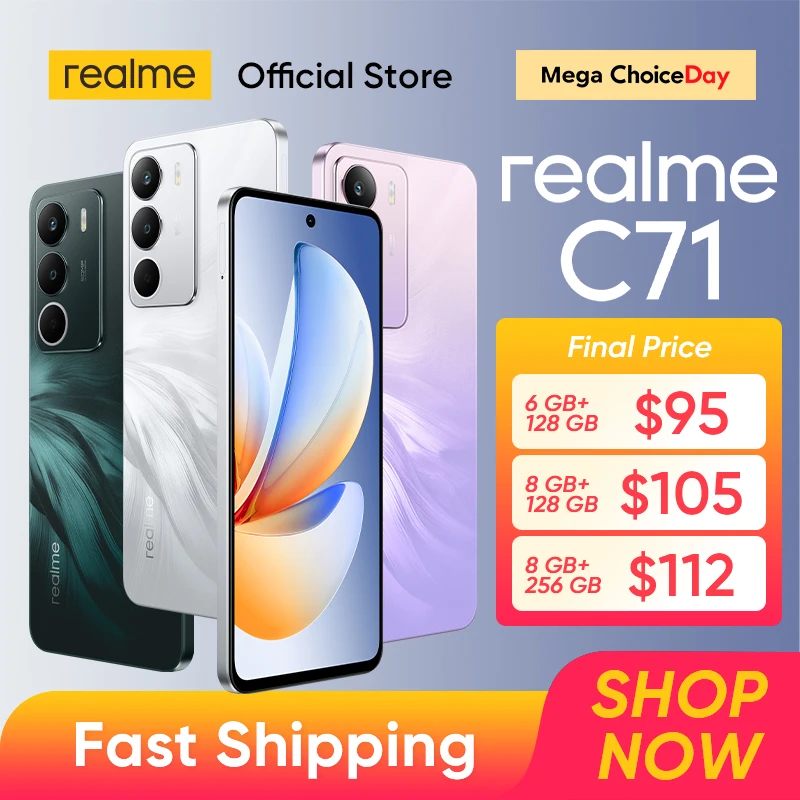 【世界初公開】realme C71 スマートフォン 6300mAhバッテリー 45W急速充電 6.67インチ 120Hzディスプレイ 50MPカメラ UNISOC T7250チップセット NFC IP64