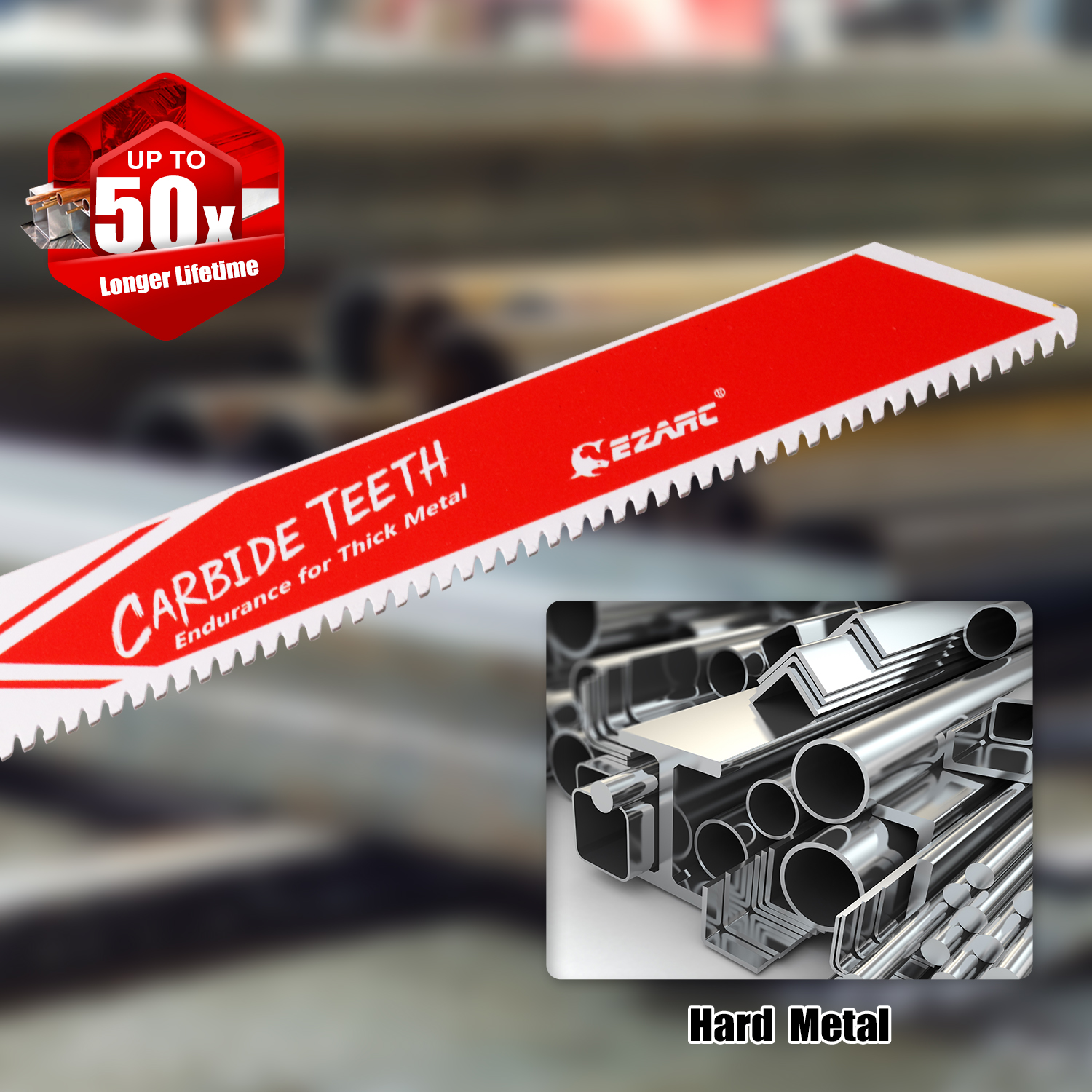 EZARC 3/6/9 unidades 150 mm (6 polegadas) lâmina de serra alternativa de carboneto R678HM resistência para metal grosso, ferro fundido, liga de aço, 8TPI